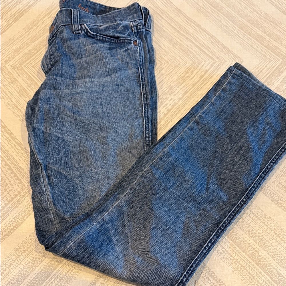 7 For All Mankind Kate Straight Leg Jeans Size 28 Embroidered Pockets